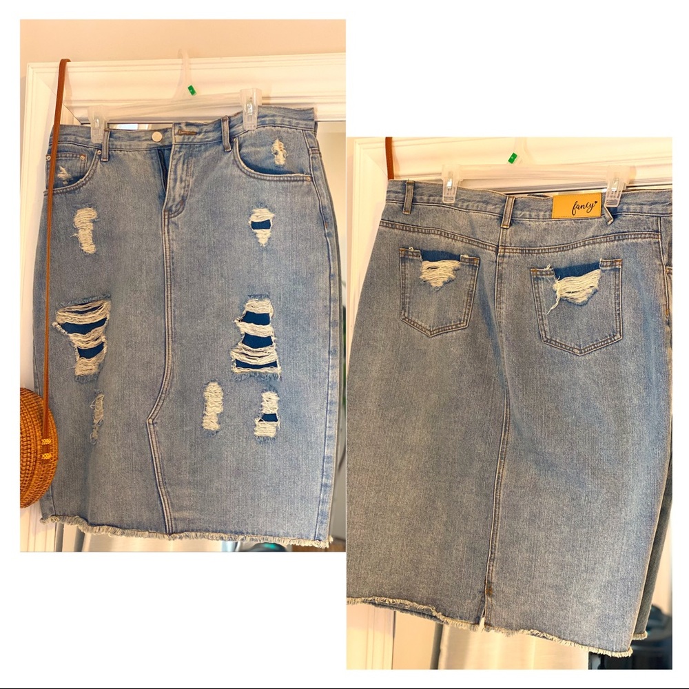 Skirted fancy jean skirt.
